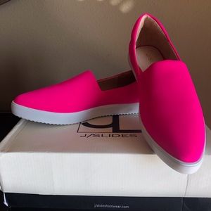 J/Slides Dibbie Slip-on Sneaker Fuschia Fabric 8.5
